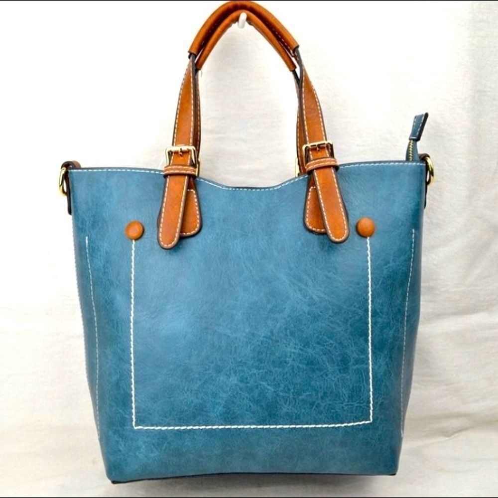 Chic Belted Handle & Stitch Shoulder Bag/Tote
